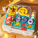 Дитячий ігровий розвиваючий бізіборд валізка для дітей з УКРАЇНСЬКОЮ ОЗВУЧКОЮ та підсвічуванням від 18 місяців, фото 4