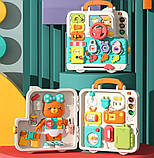 Дитячий ігровий розвиваючий бізіборд валізка для дітей з УКРАЇНСЬКОЮ ОЗВУЧКОЮ та підсвічуванням від 18 місяців, фото 8