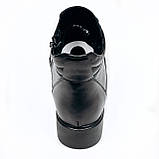 Черевики чорні жіночі із замком та шнурівкою шкіряні на вовні Mida 240229(1Ш) розмір 36, фото 6