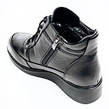 Черевики чорні жіночі із замком та шнурівкою шкіряні на вовні Mida 240229(1Ш) розмір 36, фото 5