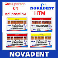 Штифты гуттаперчевые HTM конус 04 все размеры
