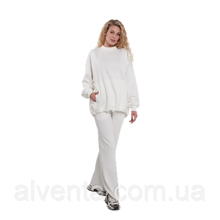 Костюм тринитка Oversize з палаццо, Молоко (розмір S/M, L/XL), фото 1