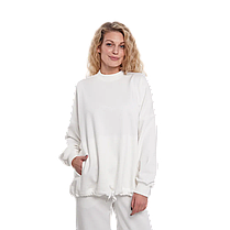 Костюм тринитка Oversize з палаццо, Молоко (розмір S/M, L/XL), фото 3
