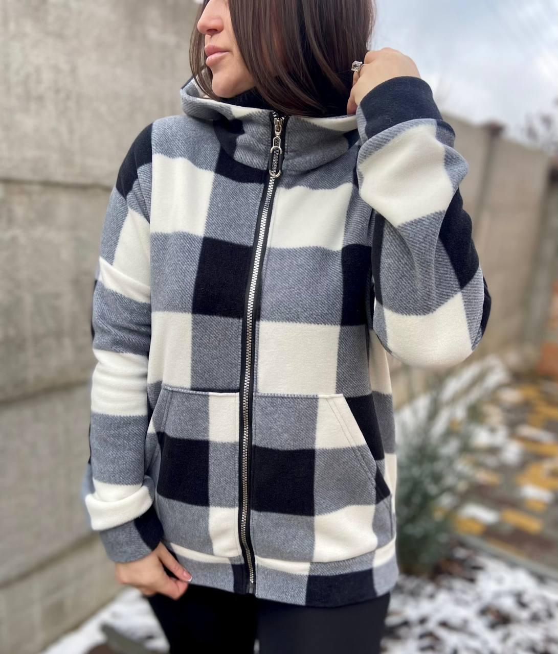 Жіноча тепла кофта на блискавці в спортивному стилі з капюшоном (р. 42-52) 52sv3421, фото 1