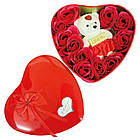 Подарунковий набір Ведмедик з мильними трояндами + Подарунок Кулон з ланцюжком і проекцією / Подарунок дівчині, фото 4