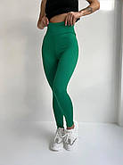 Жіночі лосини в рубчик, з високою посадкою, еластичні, для спорту та відпочинку, бордо, XL, фото 6