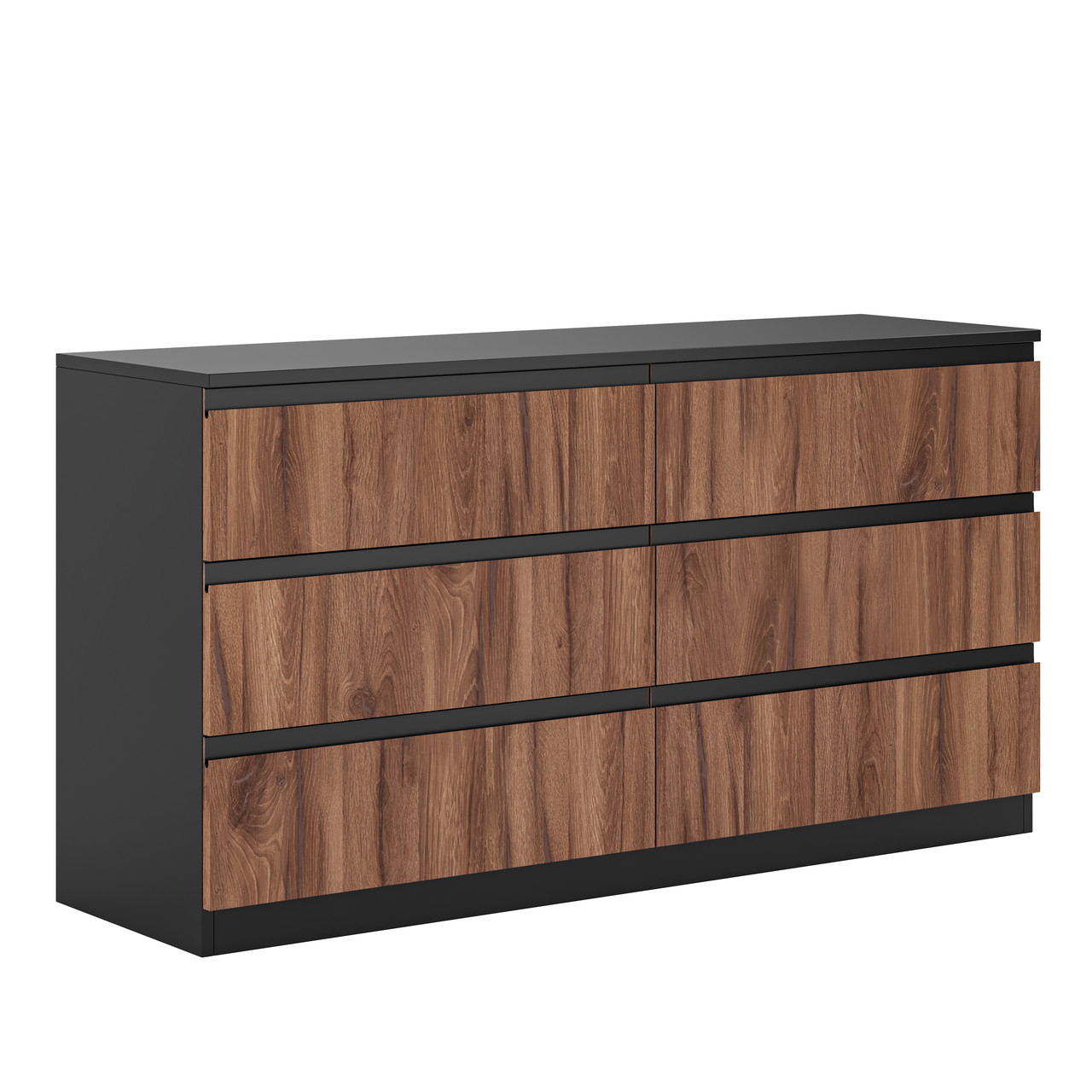 Місткий низький комод 140 см на 6 шухляд без ручок для білизни речей у спальню кімнату ДСП Фріда Світ Меблів, фото 1