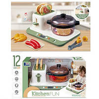 Ігровий дитячий набір для кухні плита з тостером зі звуковими та світловими ефектами 12 предметів для дітей VSGT