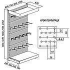 Стелаж перфорований 1600*950 мм, приставний металевий торговий стелаж, стелаж з перфорованими панелями, стелаж з перфорацією, фото 5