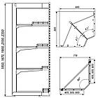 Кутовий стелаж внутрішній 1900х90 Рістел, приставний металевий стелаж, стелаж торговий кутовий, металевий стелаж в кут, фото 5