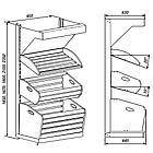 Стелаж хлібний 1600*950 мм, стелаж з дерев'яними кошиками приставний, Рістел, торговий хлібний стелаж, фото 6
