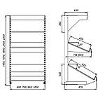 Овочевий торговий стелаж 2100х950 мм ТИП 10, приставний металевий стелаж з овочевими полицями під ящики, стелаж для овочів, фото 9