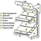 Овочевий торговий стелаж 2100х950 мм ТИП 10, приставний металевий стелаж з овочевими полицями під ящики, стелаж для овочів, фото 10