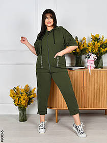 9003-5 Спортивний костюм жіночий на блискавці двунитка супербатал (4 од: 54,56,58,60)