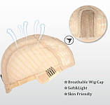 Перука густа платиново-біла матова довга хвиляста 70 см імітація шкіри голови, фото 6