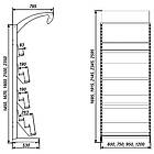 Стелаж для книг, газет, журналів 1600*750 мм, приставний стелаж торговий, стелаж для книжок в магазин, торговий книжковий стелаж, фото 7