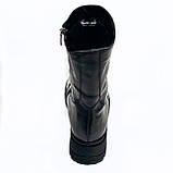 Черевики чорні жіночі із замком шкіряні на вовні Mida 240597(1Ш) розмір 36, фото 6