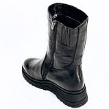 Черевики чорні жіночі із замком шкіряні на вовні Mida 240597(1Ш) розмір 36, фото 5