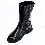 Черевики чорні жіночі із замком шкіряні на вовні Mida 240597(1Ш) розмір 36, фото 8