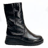 Черевики чорні жіночі із замком шкіряні на вовні Mida 240597(1Ш) розмір 36, фото 4