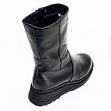 Черевики чорні жіночі із замком шкіряні на вовні Mida 240597(1Ш) розмір 36, фото 7