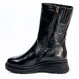 Черевики чорні жіночі із замком шкіряні на вовні Mida 240597(1Ш) розмір 36, фото 2