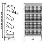 Стелаж з сітчастими кошиками 1900х950 мм, приставний торговий стелаж, стелаж з металевими кошиками, стелаж в магазин металевий, фото 4