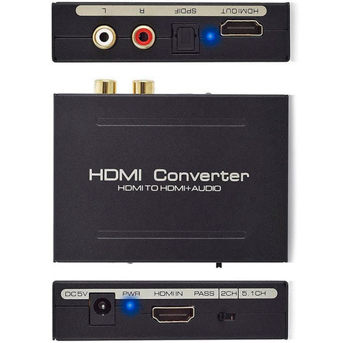 Екстрактор аудіо, перетворювач HDMI, SPDIF, Toslink, RCA, тюльпан