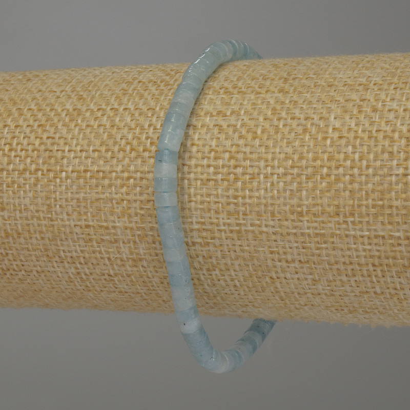 Браслет Аквамарин рондель d-4х2,5мм+- L- 18см стрейч, фото 1