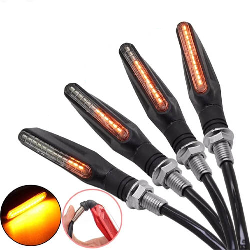 Покажчики повороту LED для мотоцикла, поворотники динамічні, пара, жовті