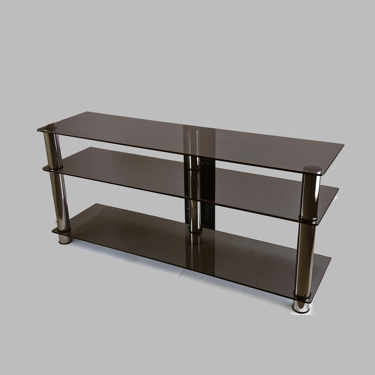 Тумба ТВ із скла 1250х350х569 Commus Аскет MX bronza Chr коричнева, фото 1