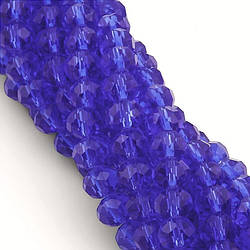 Намистини Swarovski огранювання рондель 3х2,5 мм Ø 0,8 мм 38 см (+-160 шт.) Електрик прозорий