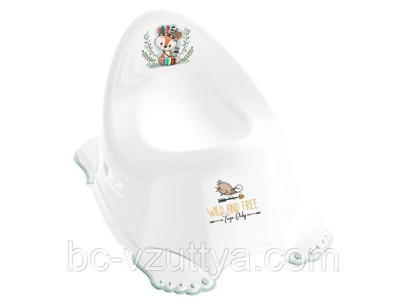 Горщик дитячий антиковзкий WILD&FREE LITTLE FOX white green