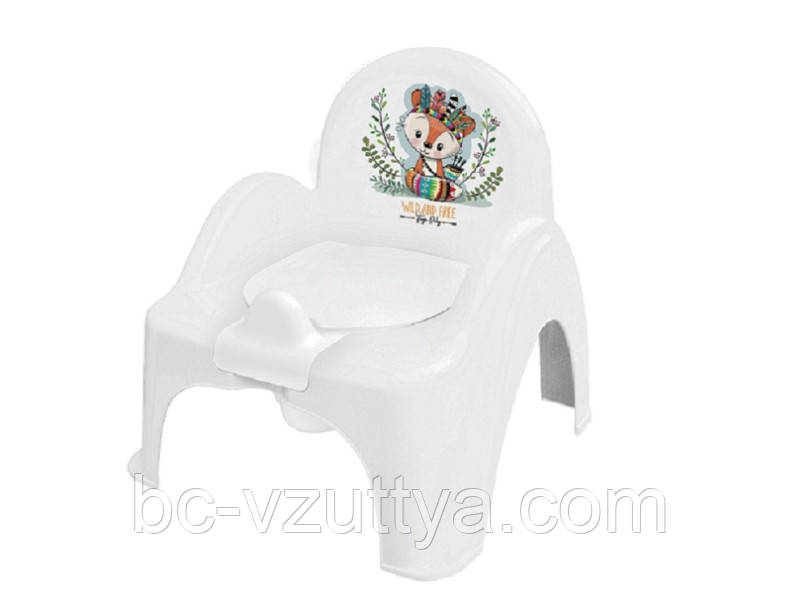 Горщик-стілець дитячий з музикою WILD&FREE LITTLE FOX white green
