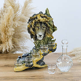 Набір склянок для віскі та штоф "Голова Лева" | Подарунок другові леву по гороскопу на День Народження