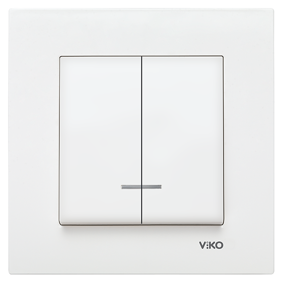 Вимикач 2-й з підсвіткою Білий Karre Viko, 90960050