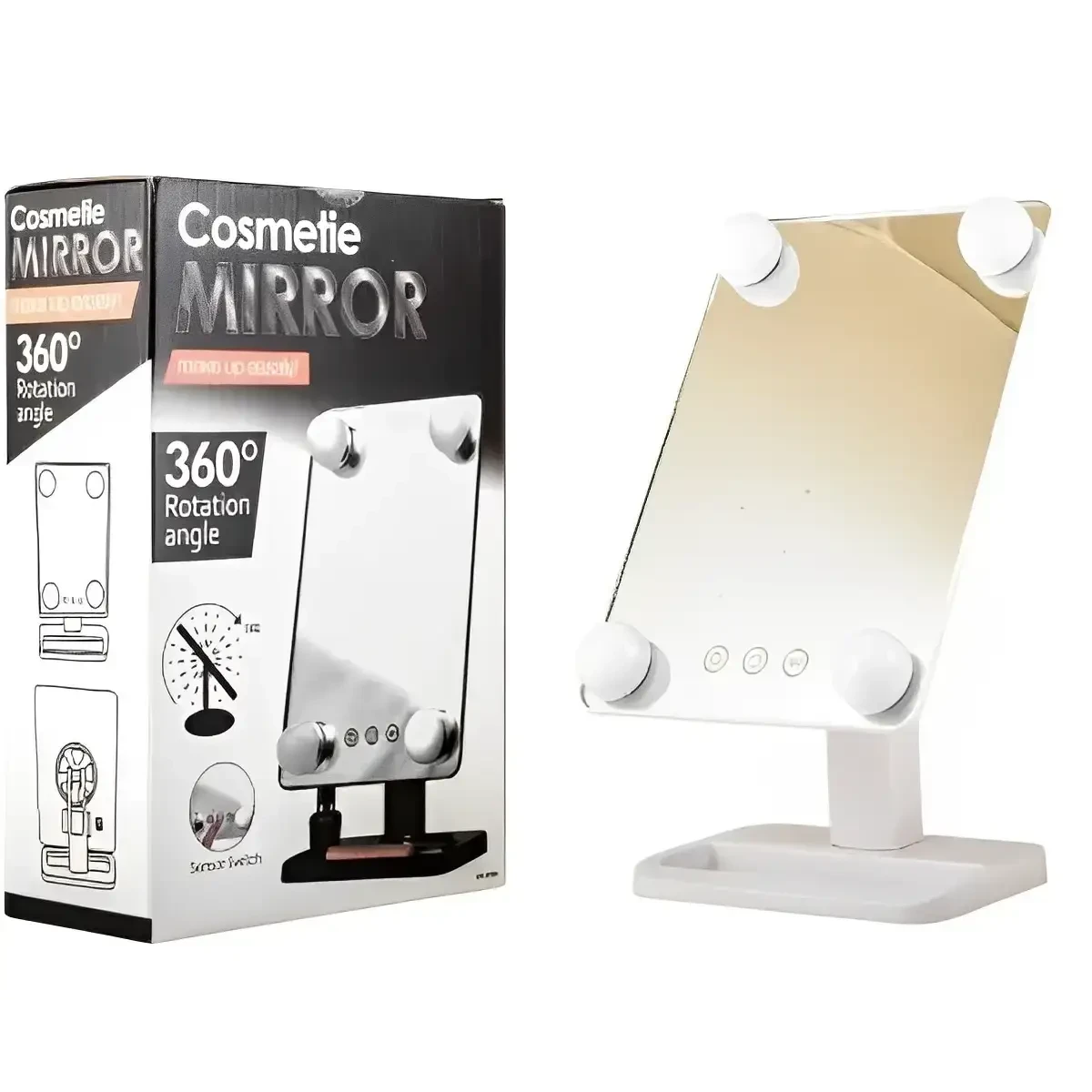 УЦЕНКА! Компактное зеркало с подсветкой для макияжа Mirror 360 (Плохая упаковка, не горит одна лампа 2700 )