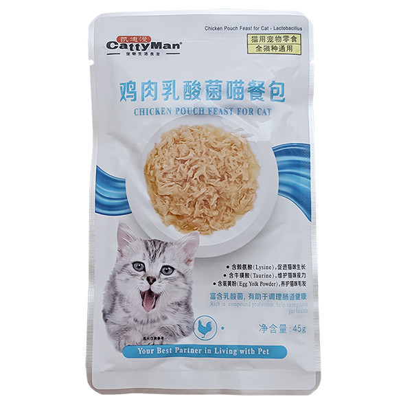 CattyMan Lactobacillus Chicken Feast КЕТТІМЕН ПРОБІОТИКИ КУРКА в желе вологий корм, консерви для котів із проблемами травлення,, фото 1