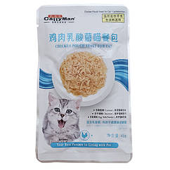 CattyMan Lactobacillus Chicken Feast КЕТТІМЕН ПРОБІОТИКИ КУРКА в желе вологий корм, консерви для котів із проблемами травлення,