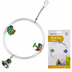 Flamingo Cage Hanger Swing ФЛАМІНГО ГОЙДАЛКА КРУГЛА з дзвіночком іграшка для птахів