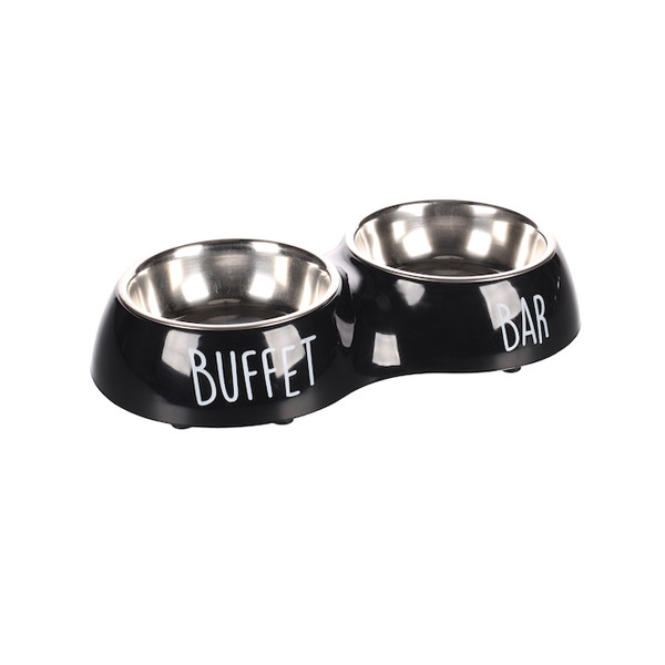 Flamingo Divar Duo Dinner ФЛАМІНГО БАР БУФЕТ подвійна миска на підставці для собак і котів, фото 1