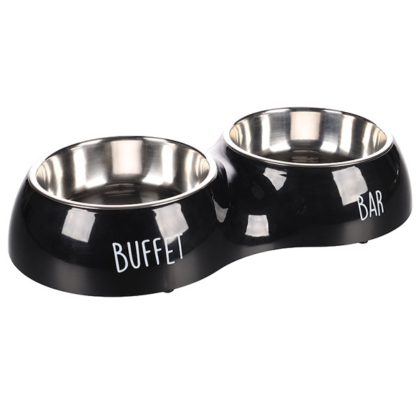 Flamingo Divar Duo Dinner ФЛАМІНГО БАР БУФЕТ подвійна миска на підставці для собак і котів, фото 1