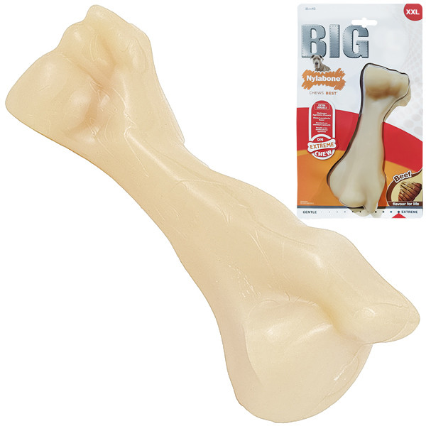 Nylabone Extreme Chew Big Bone НІЛАБОН БІГ БОУН жувальна іграшка для собак, смак яловичини, фото 1