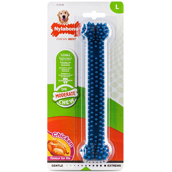 Nylabone Moderate Chew Dental Bone НІЛАБОН ДЕНТАЛ БОУН жувальна іграшка для собак, смак курки