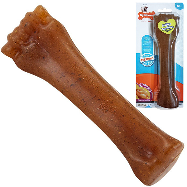 Nylabone Puppy Chew Bone НІЛАБОН БОУН кістка жувальна іграшка для цуценят, смак курки, фото 1