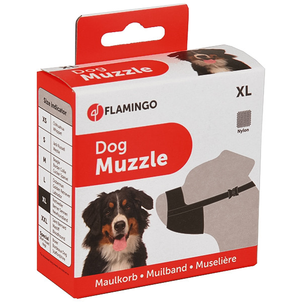 Flamingo Muzzle Nylon XL ФЛАМІНГО НЕЙЛОН намордник для собак порід вівчарка, ротвейлер, ньюфаундленд, фото 1