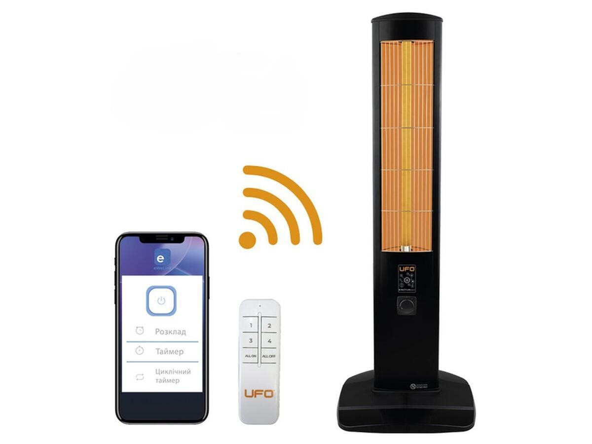 Ufo Інфрачервоний обігрівач Erciyus Smart 2300 2.3 кВт, до 28 м2, колонного типу, IP24, мех. керування, пульт