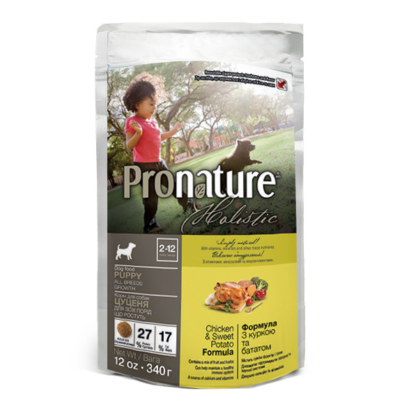 Pronature Holistic Puppy Chicken&Sweet Potato ПРОНАТЮР ХОЛІСТИК КУРКА З БАТАТОМ сухий холістик корм для цуценят, фото 1
