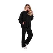 Костюм тринитка Oversize з палаццо, Чорний (розмір S/M, L/XL), фото 3