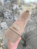 ЧЕЛСІ Уги UGG жіночі на високій платформі Чорні BLACK екозамшаботки напівстискання зима LQD, фото 5